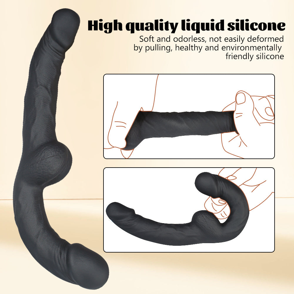 Realistische Dubbele Strapless Dildo Siliconen 31cm