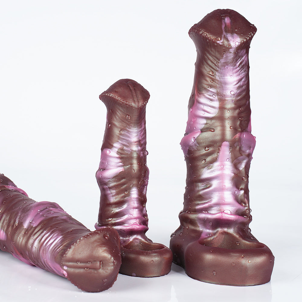 Bruine Fantasy Horse Cock Sleeve 18cm Siliconen