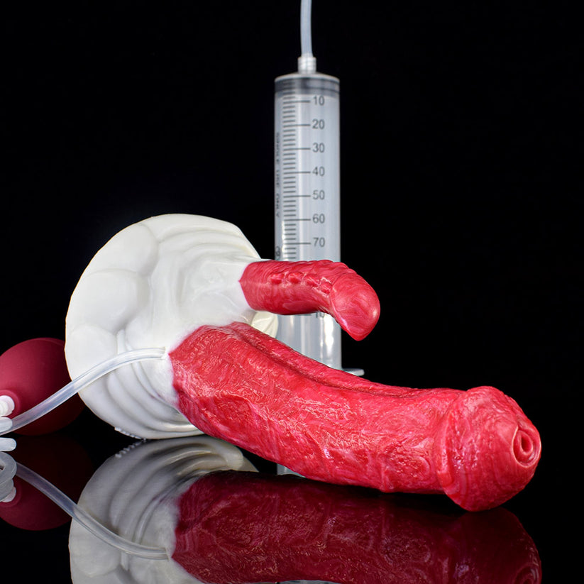 Paardenvorm Squirtingdildo 22 cm Voor Dubbele Penetratie