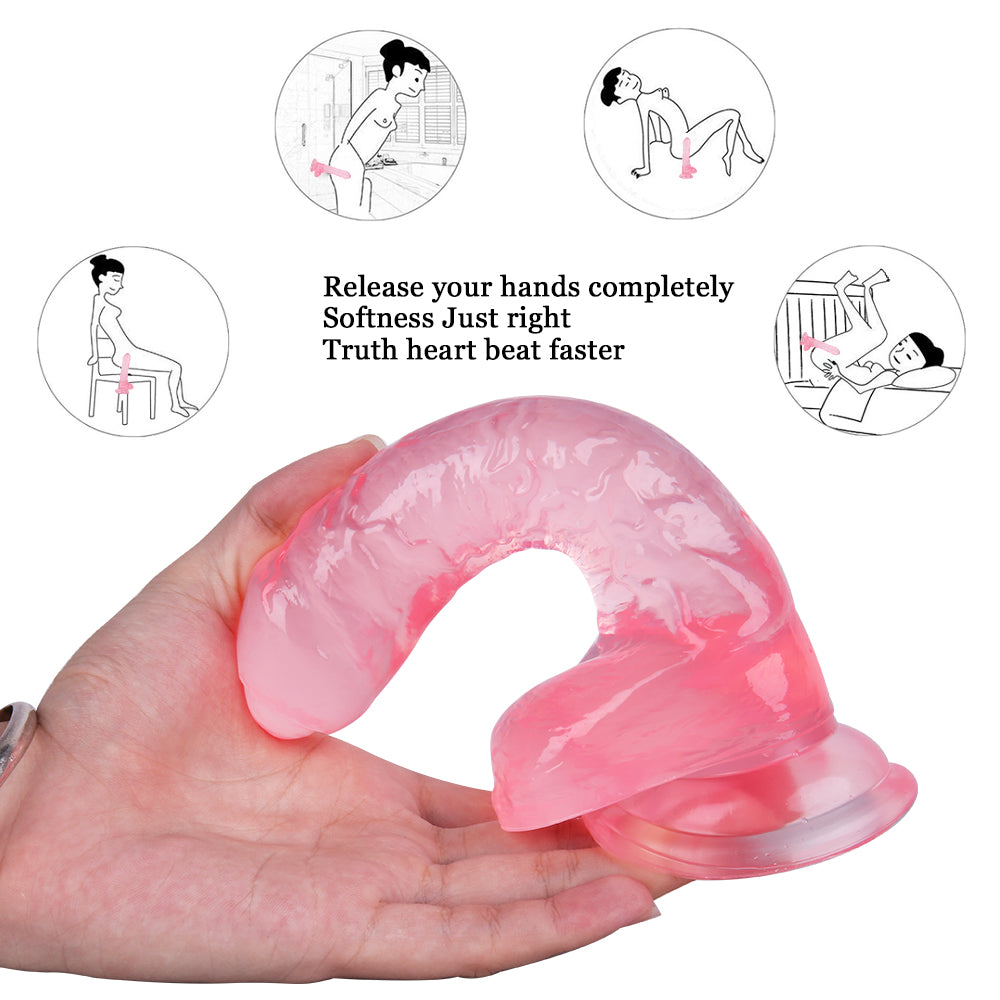 Jelly Dildo 18 cm Met Zuignap Basis
