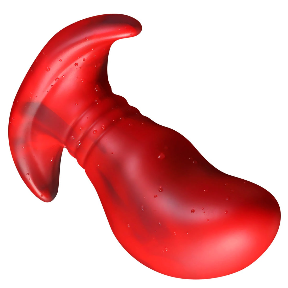 Red Curved Silicone Large Butt Plug