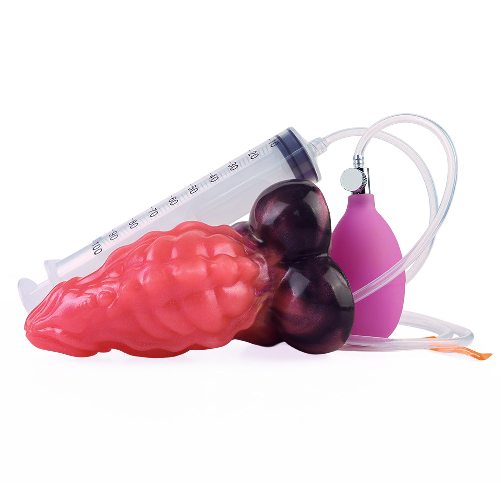 Korte Dikke Opblaasbare Fantasy Squirtingdildo met Monstertextuur