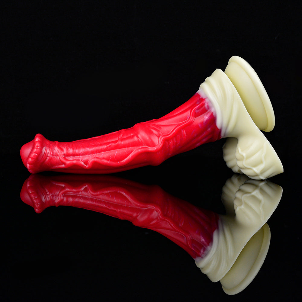 9 Inch Red Texture Fantasy Horse Dildo