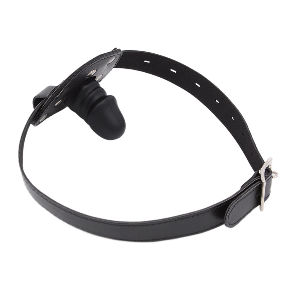 Leather BDSM Bondage Dildo Gag Mask
