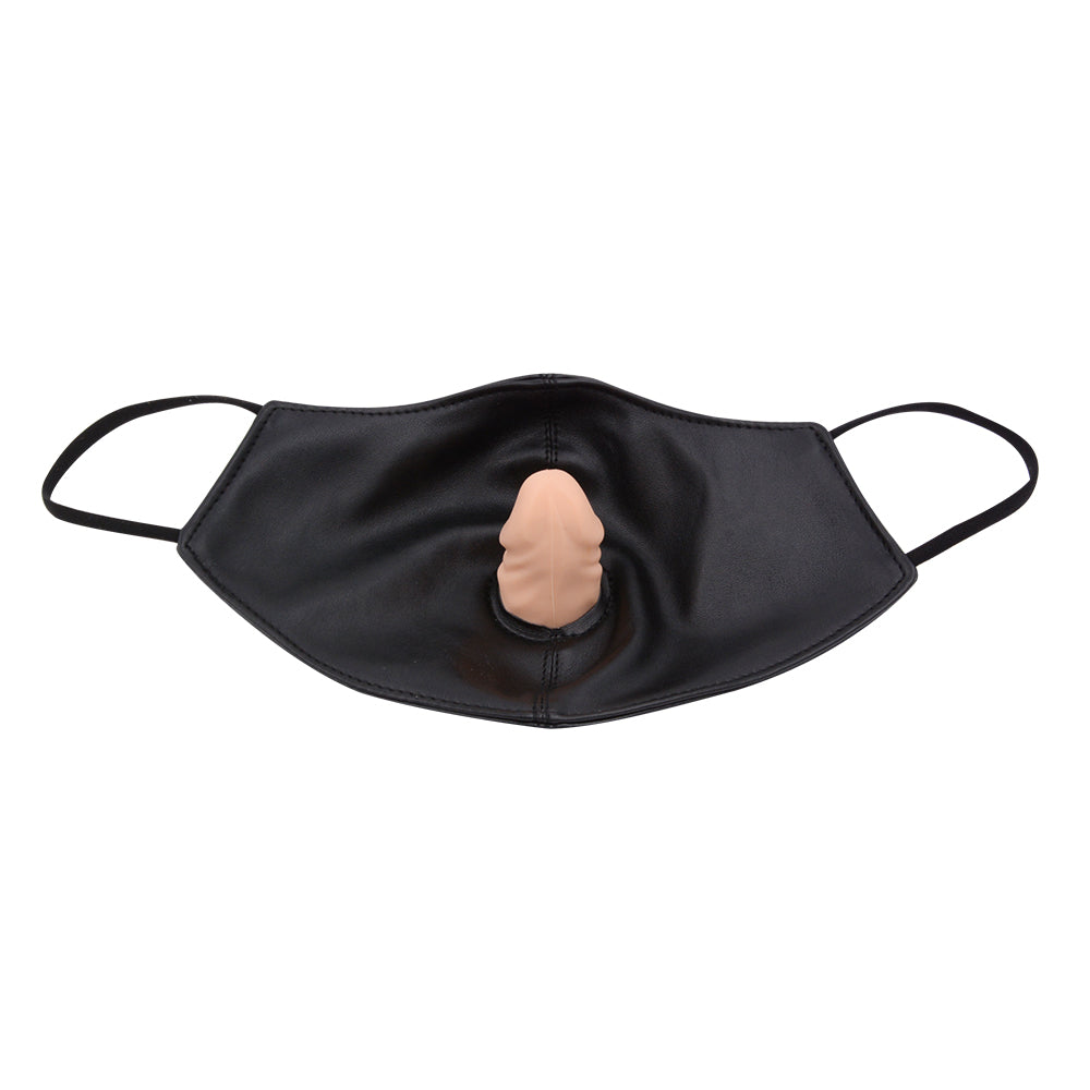 Zwart BDSM Masker Met Gagdildo En Riem
