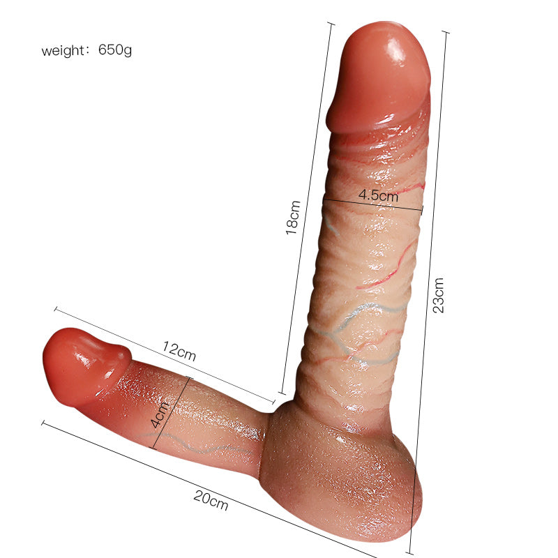 Realistische Strapless Dubbele Dildo Voor Silicone 23cm
