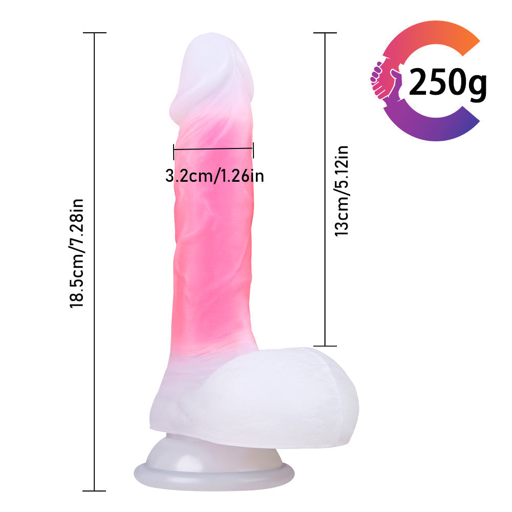 18.5cm Roze Transparante Silicone Jelly Dildo