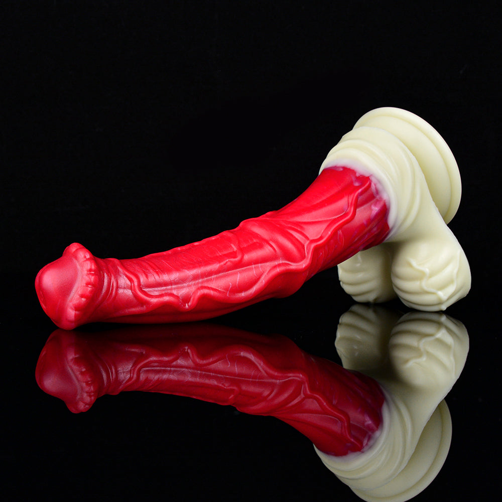 9 Inch Red Texture Fantasy Horse Dildo