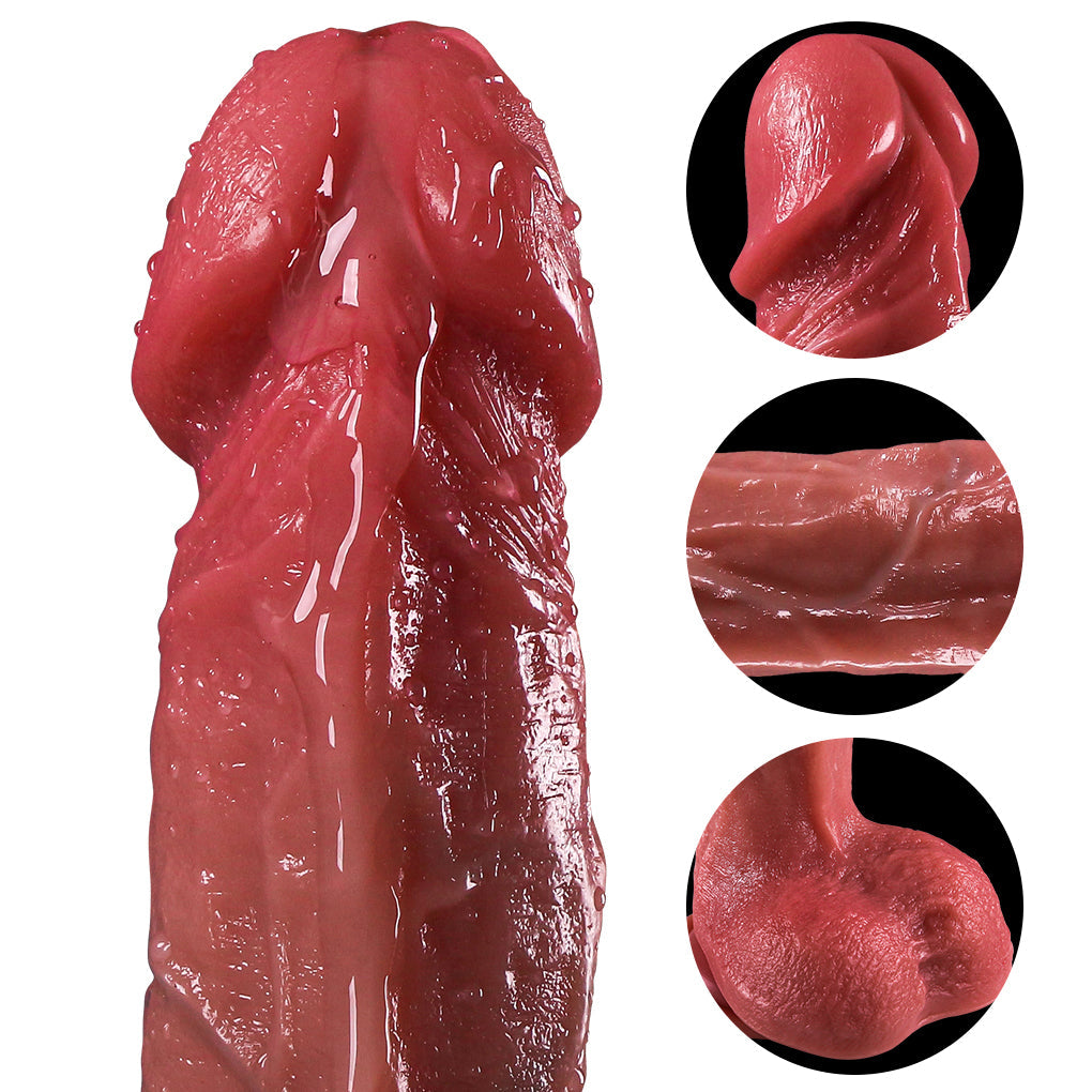 23 cm Realistische Thrusting Dildo met Ballen