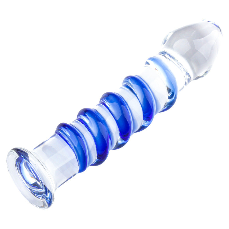 Glazen Butt Plug Met Textuur 17.8 cm