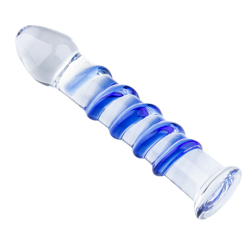 Glazen Butt Plug Met Textuur 17.8 cm