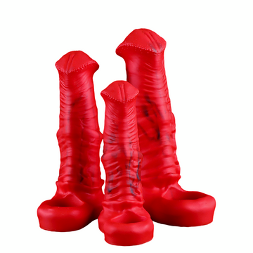 Rode Fantasy Horse Cock Sleeve 18cm Met Textuur