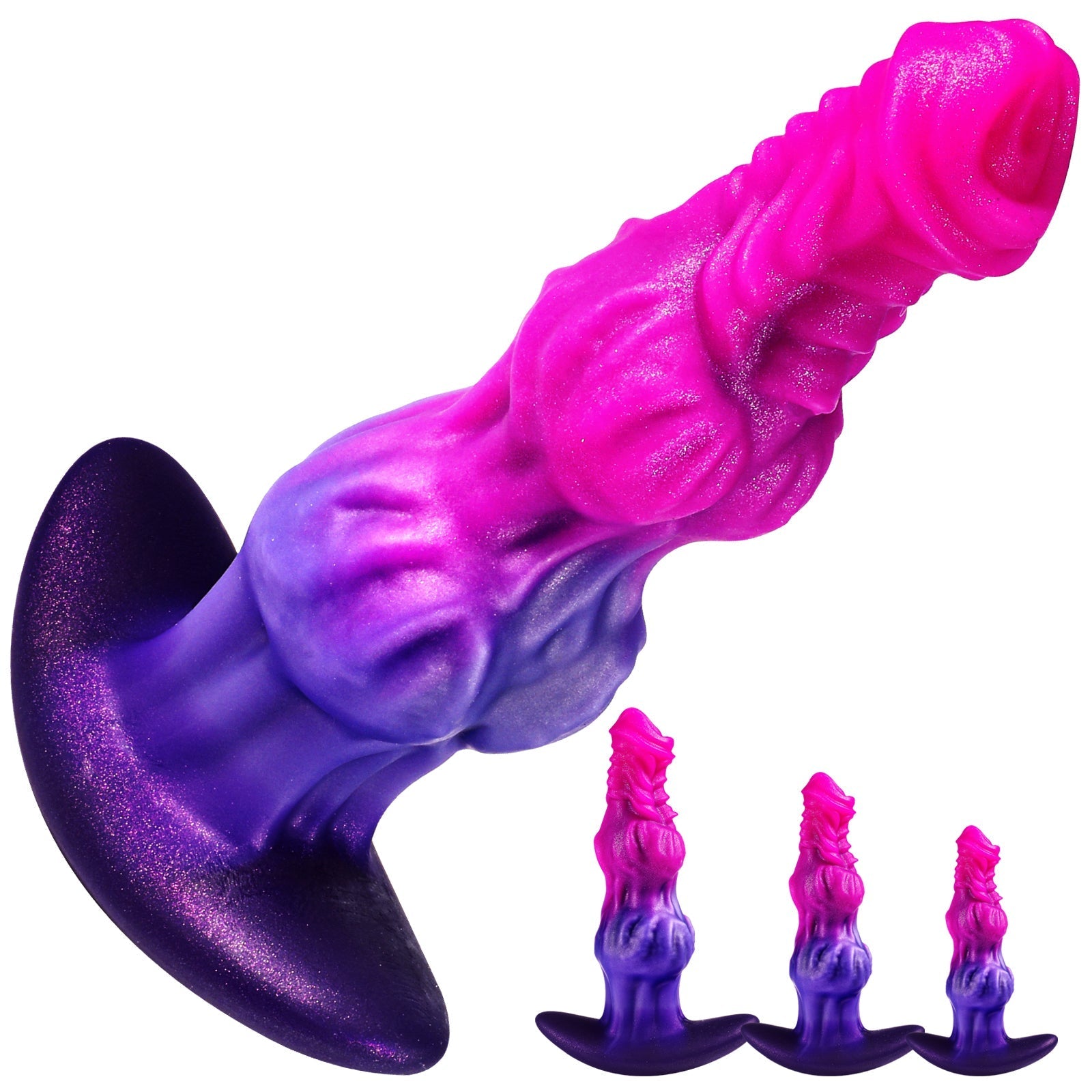 Roze Double Knot Siliconen Buttplug Set