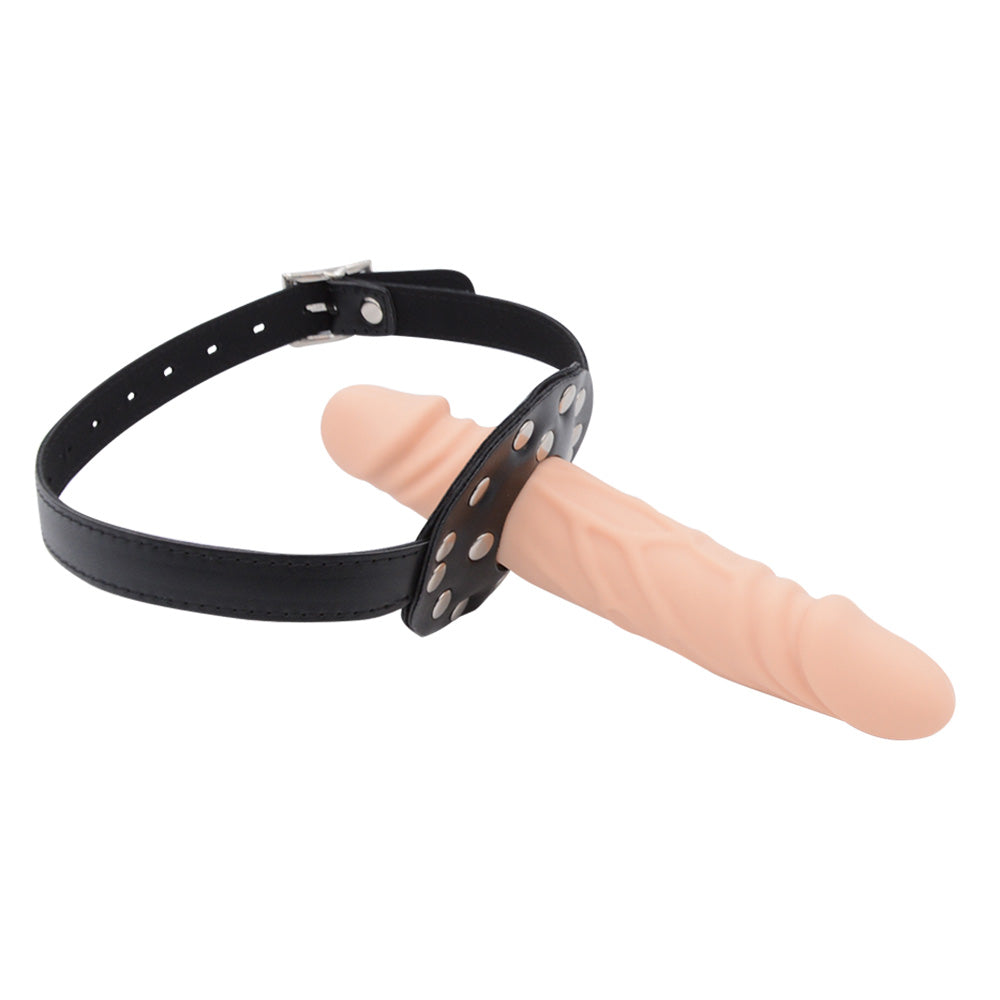 BDSM Dildogag Met Halsband En Dubbele Kop