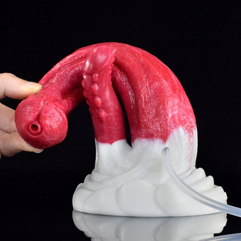 Paardenvorm Squirtingdildo 22 cm Voor Dubbele Penetratie