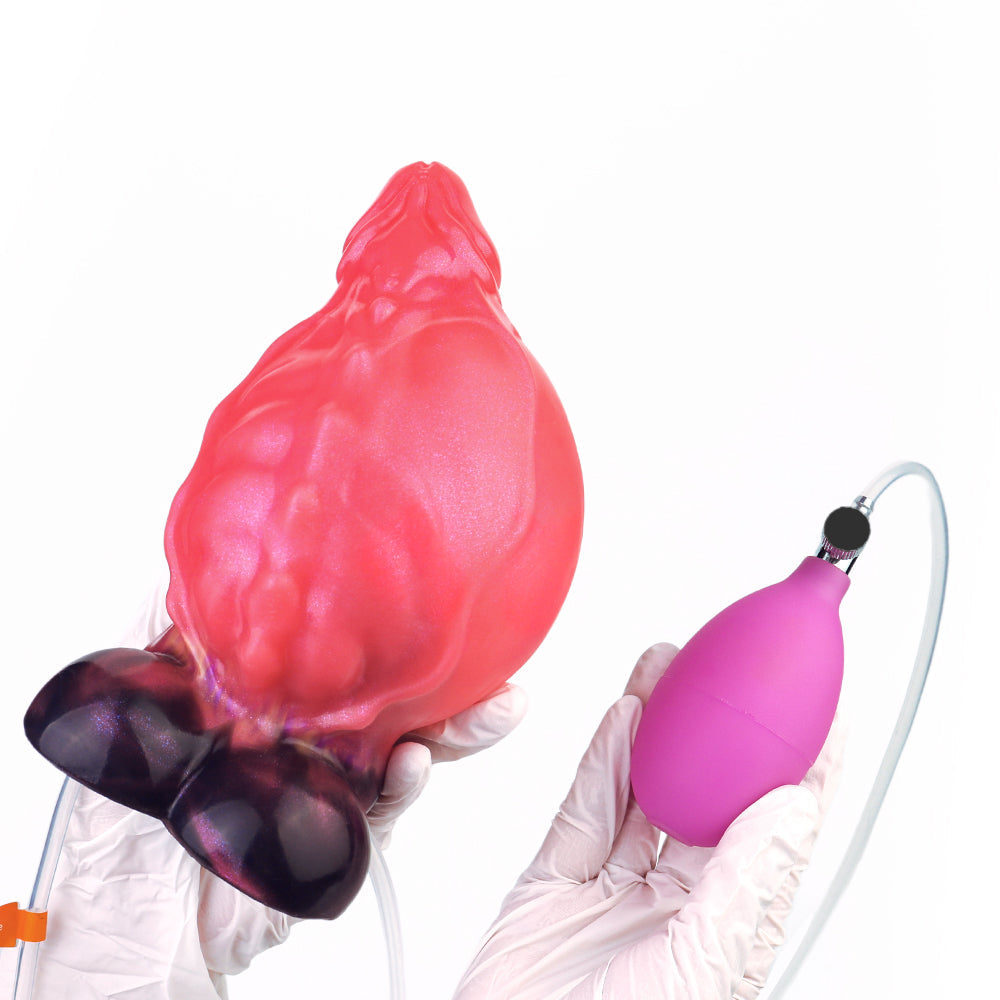 Korte Dikke Opblaasbare Fantasy Squirtingdildo met Monstertextuur