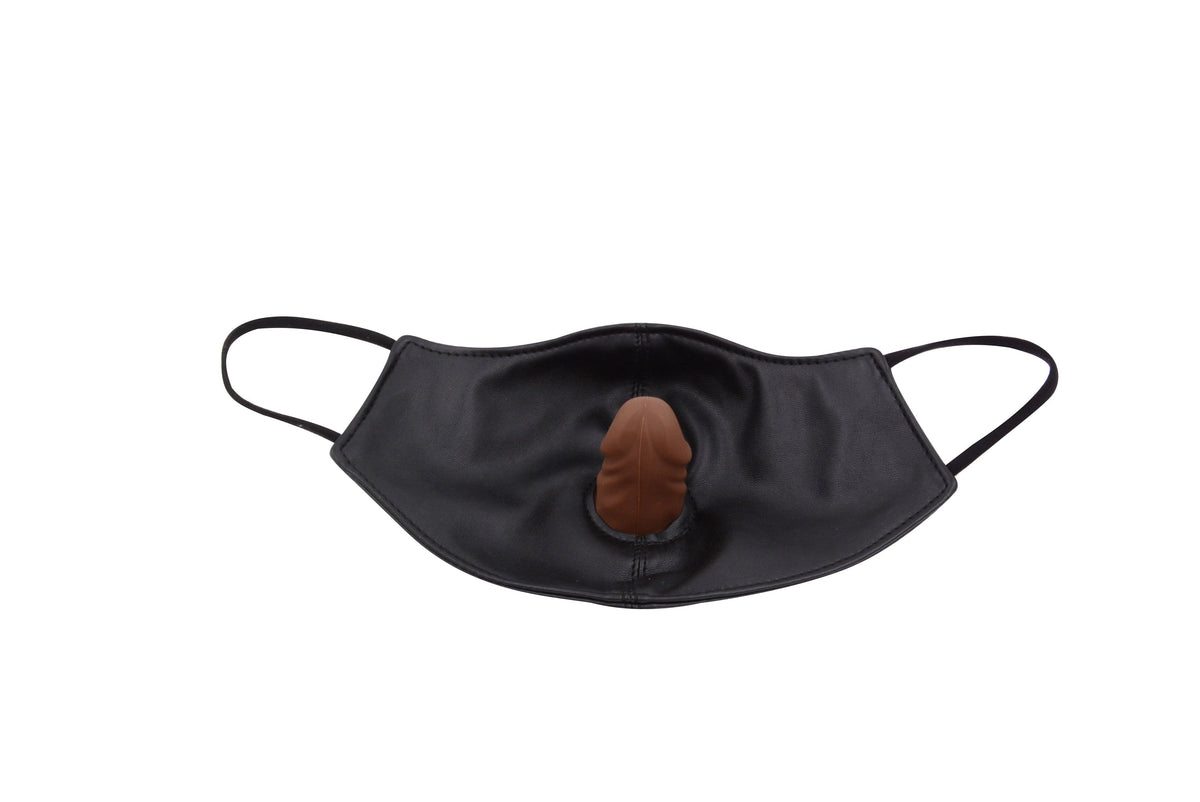 Zwart BDSM Masker Met Gagdildo En Riem