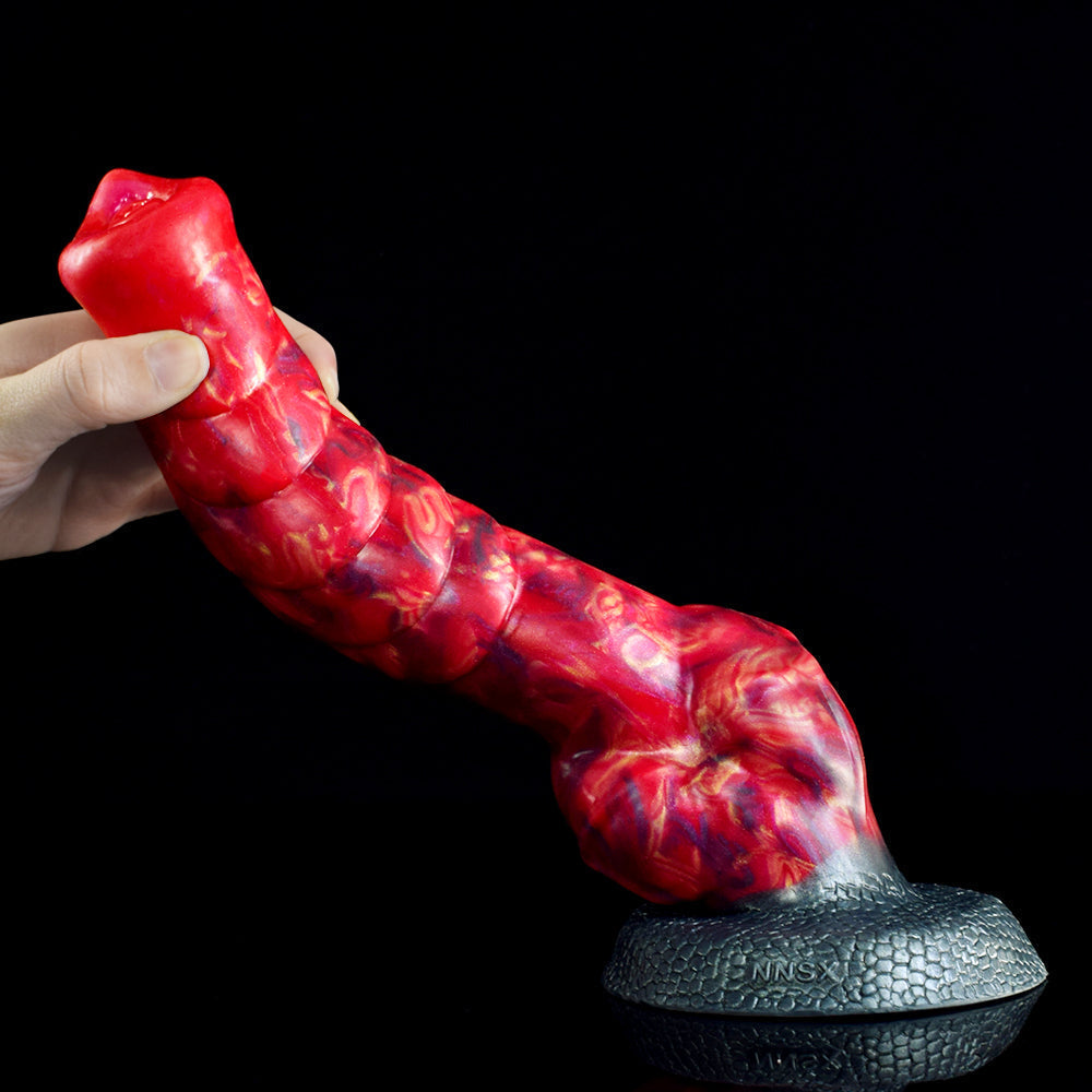 23cm Rode Wolf Knotdildo Met Textuur