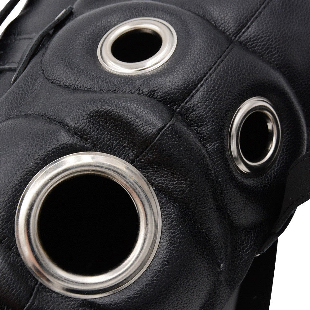 Leather BDSM Bondage Dildo Gag Mask