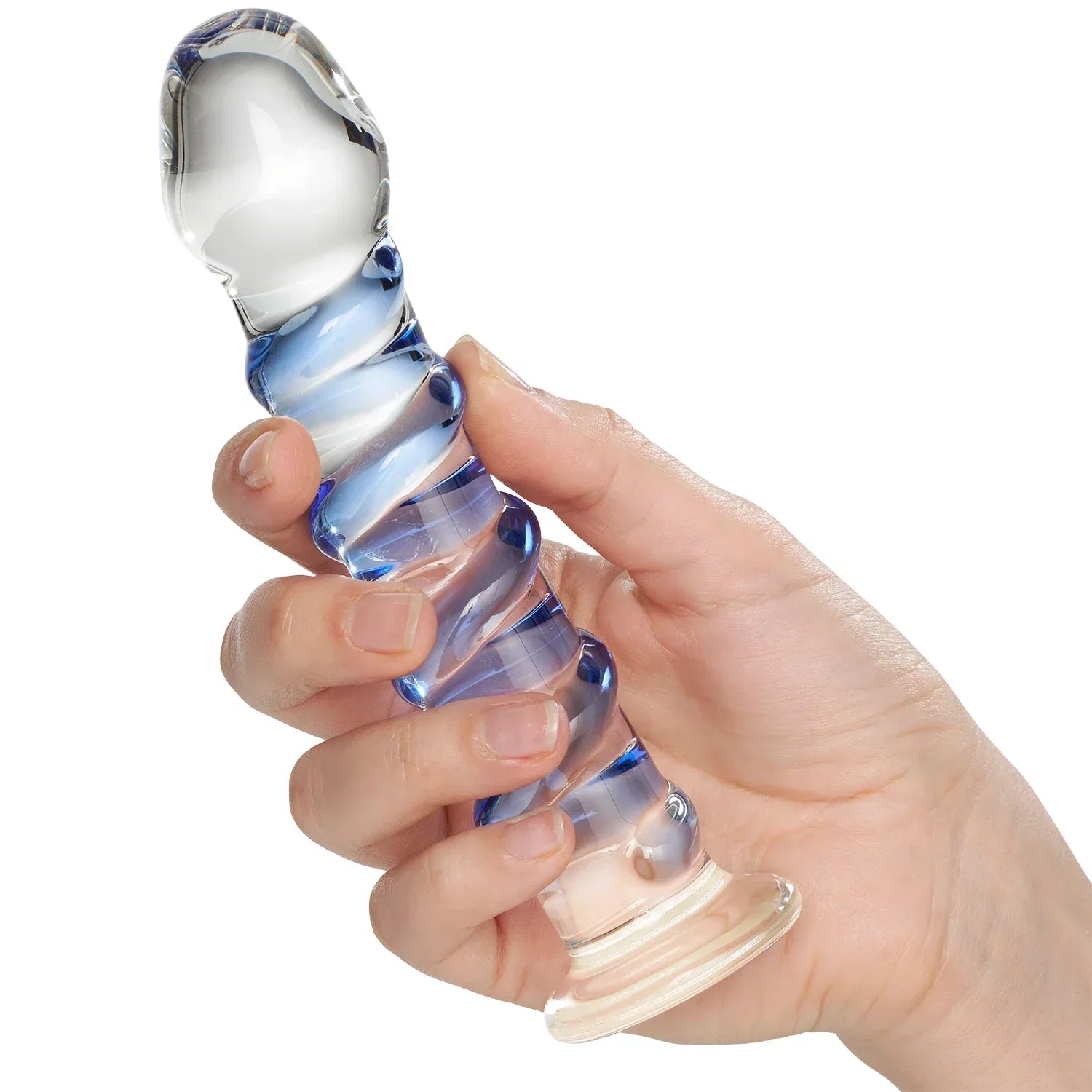 Glazen Butt Plug Met Textuur 17.8 cm