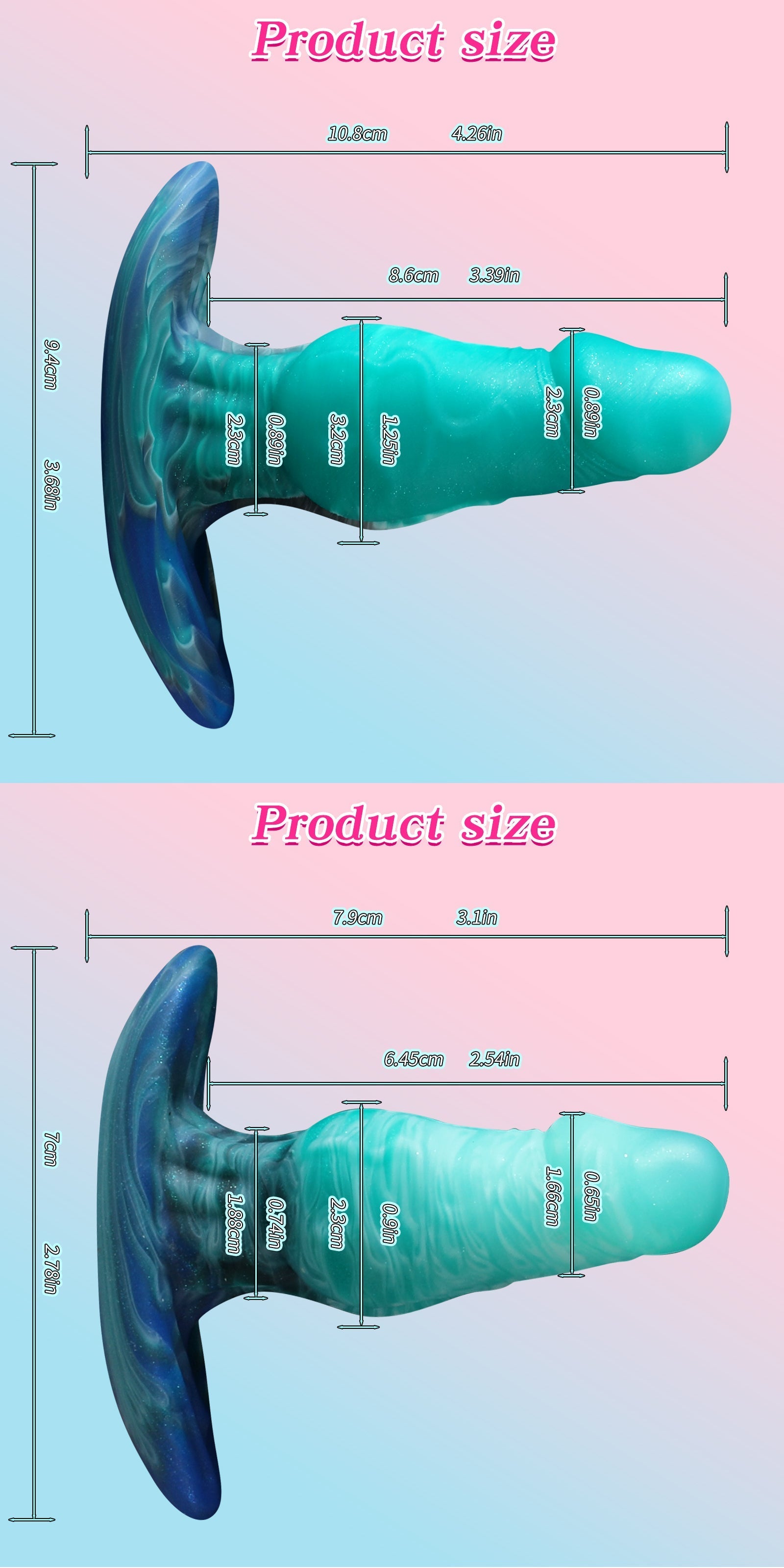 Mintgroen Knot Dildo Silicone Buttplug Set