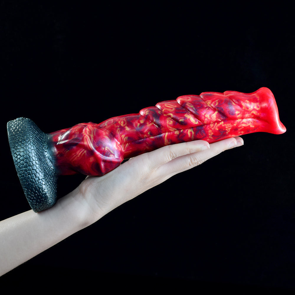 23cm Rode Wolf Knotdildo Met Textuur