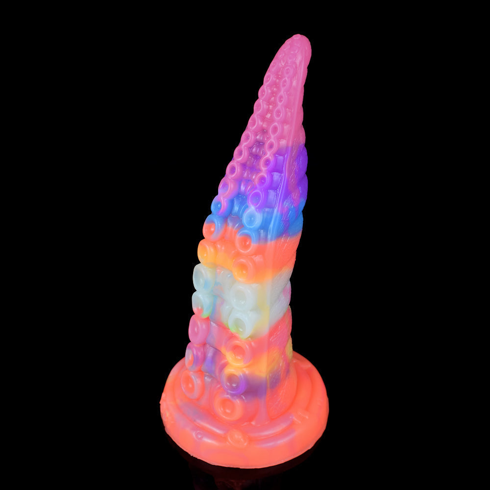 Lichtgevende Rainbow Fantasy Octopus Tenticle Dildo