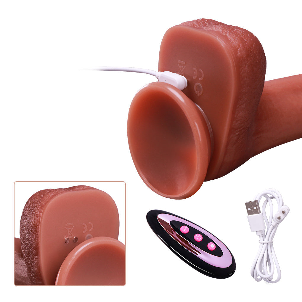 20cm Realistische Stotende Vibrerende Dildo Met Ballen
