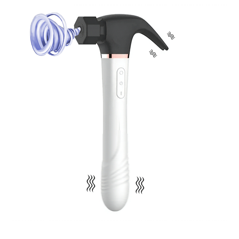 Stotende Vibrator in Hamervorm Met Zuigfunctie