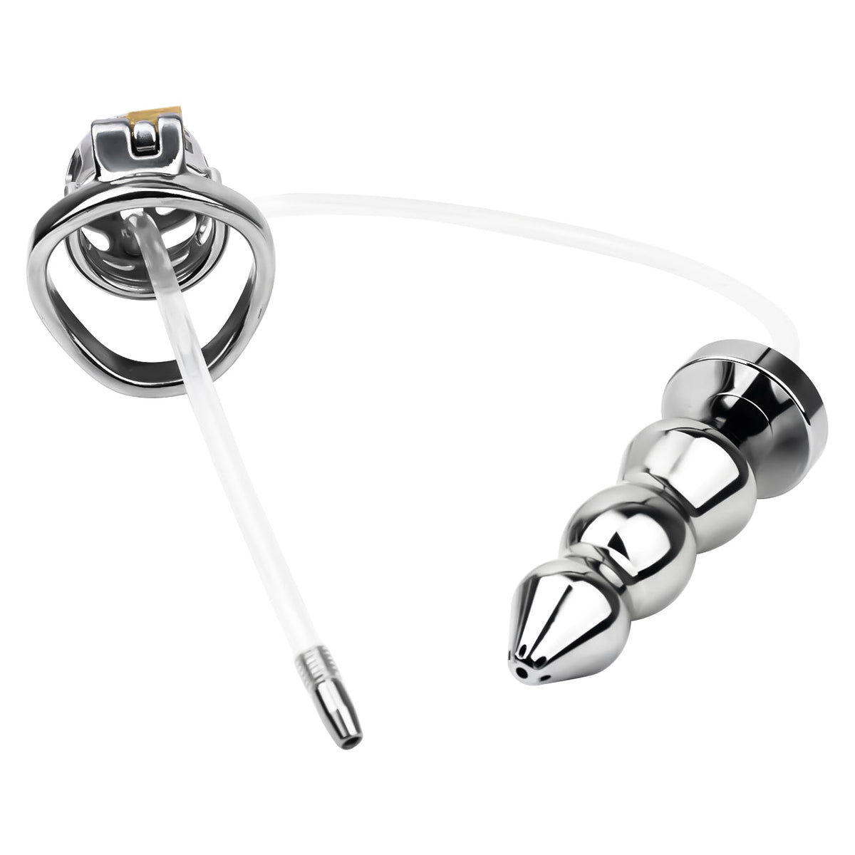 Metalen Kuisheidskooi Met Buttplug Voor BDSM