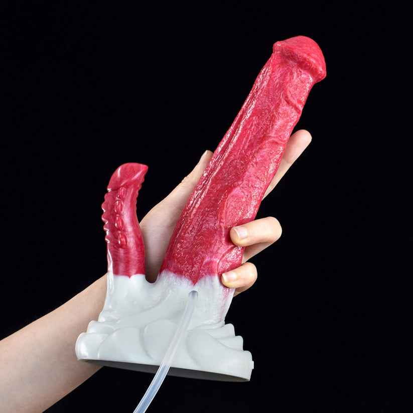 Paardenvorm Squirtingdildo 22 cm Voor Dubbele Penetratie