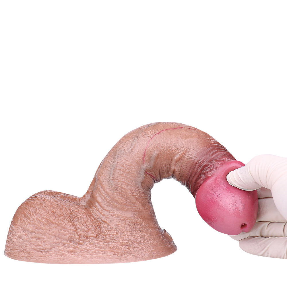 18cm Dual Density Realistic Gebogen Squirtingdildo