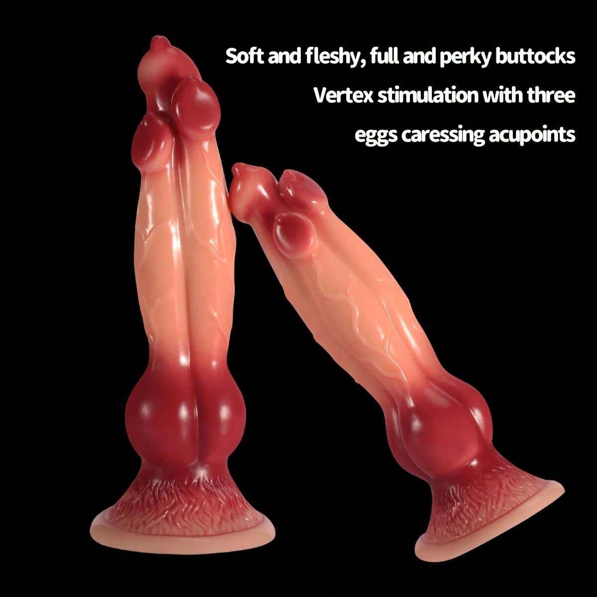Fantasy Hond Knot Dildo Met Drie Koppen