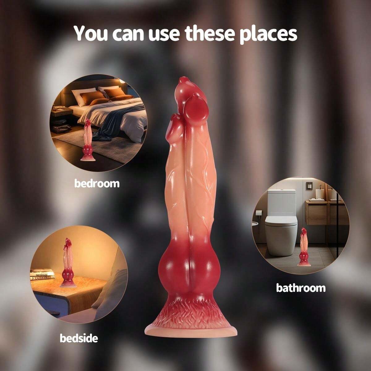 Fantasy Hond Knot Dildo Met Drie Koppen