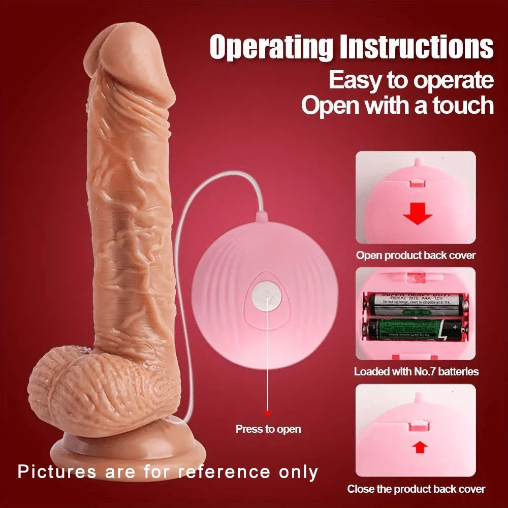 Realistische Dildo Met Zuignap Vibrerend 17 cm