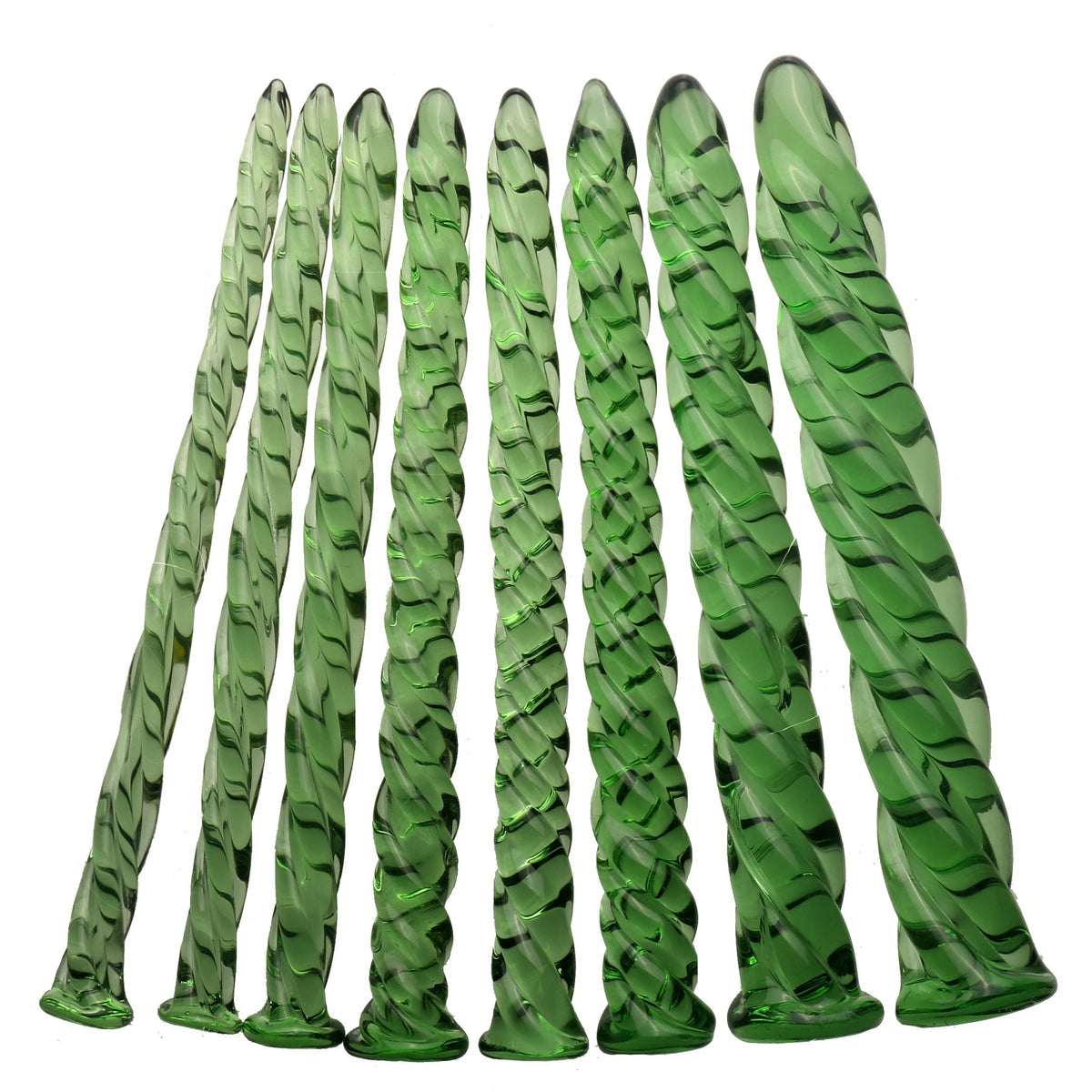 Groene Glazen Dilators Spiraal Sounding Rods Set