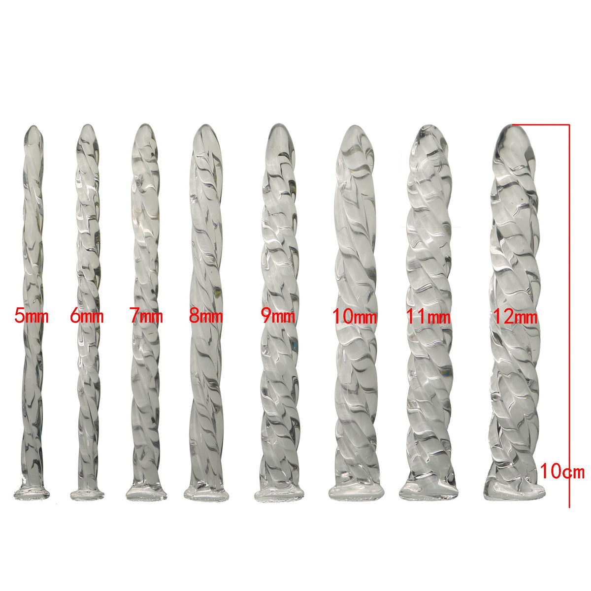 BDSM Clear Threaded Glass Urethral Sound