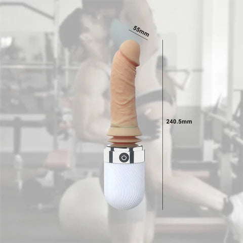 24 cm Stille Stotende Dildo Met Verwarming