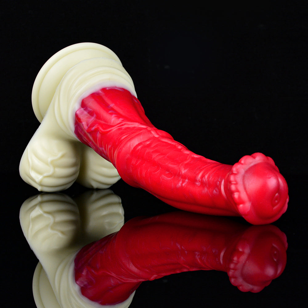 9 Inch Red Texture Fantasy Horse Dildo