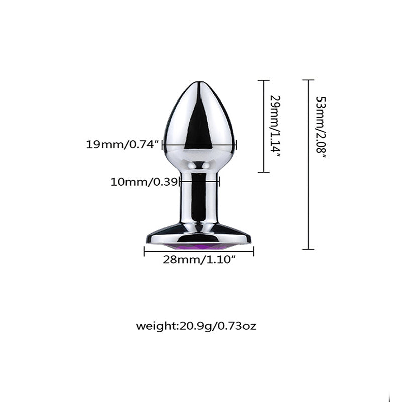 Extra Kleine Metalen Buttplug Diamant in Kleuren