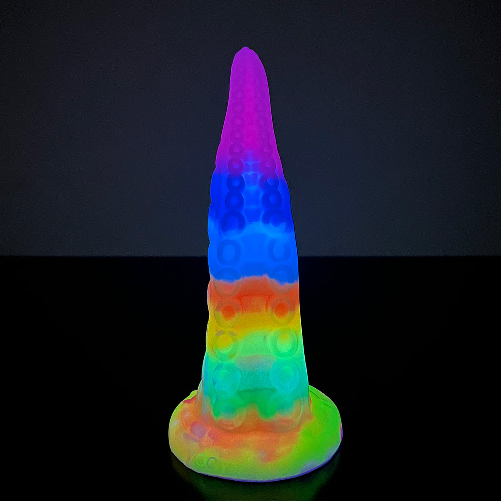 Lichtgevende Rainbow Fantasy Octopus Tenticle Dildo