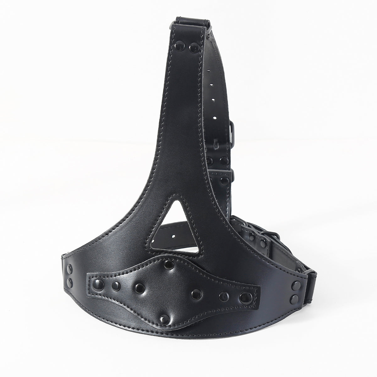 2.5 inch Black Leather BDSM Dildo Gag Mask