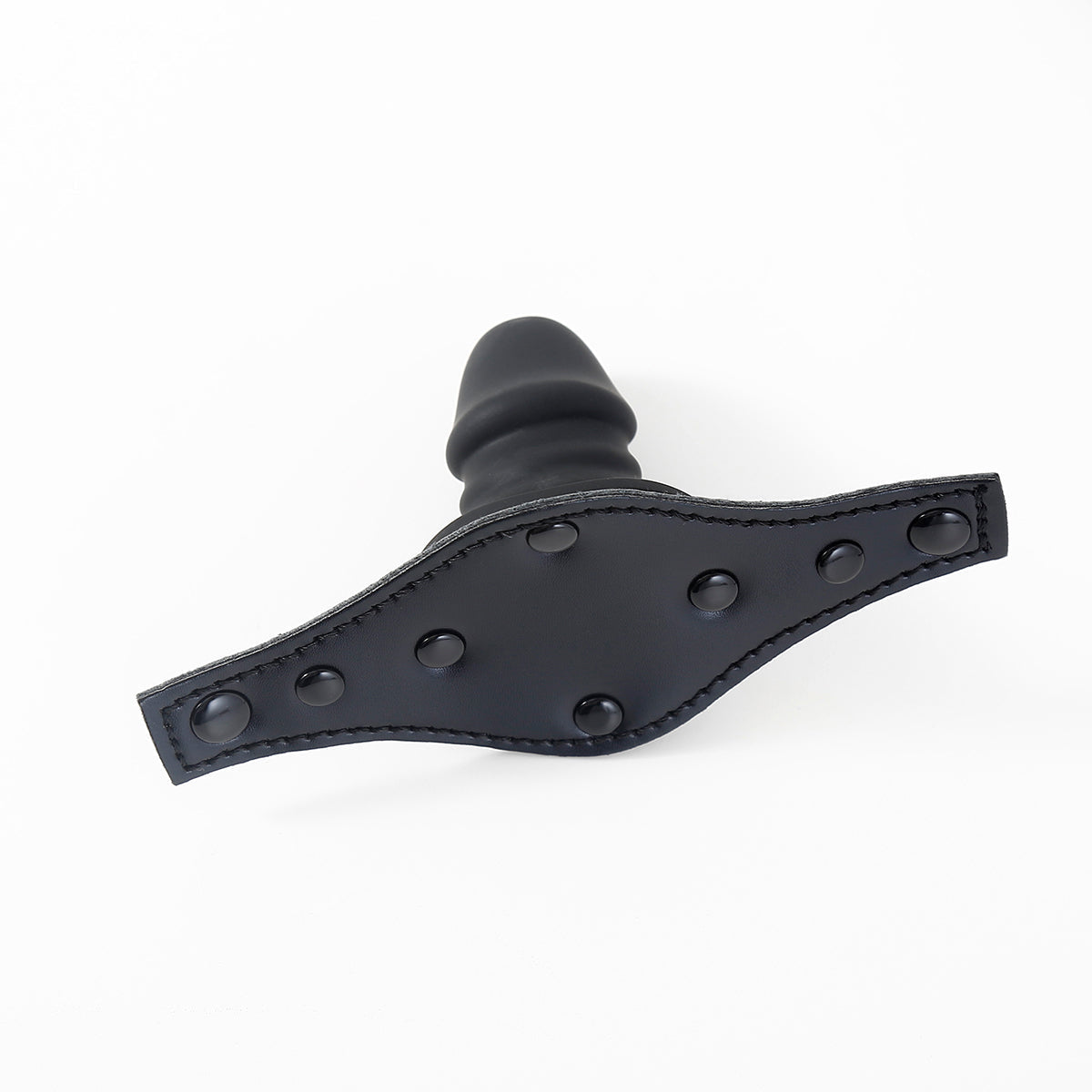 2.5 inch Black Leather BDSM Dildo Gag Mask