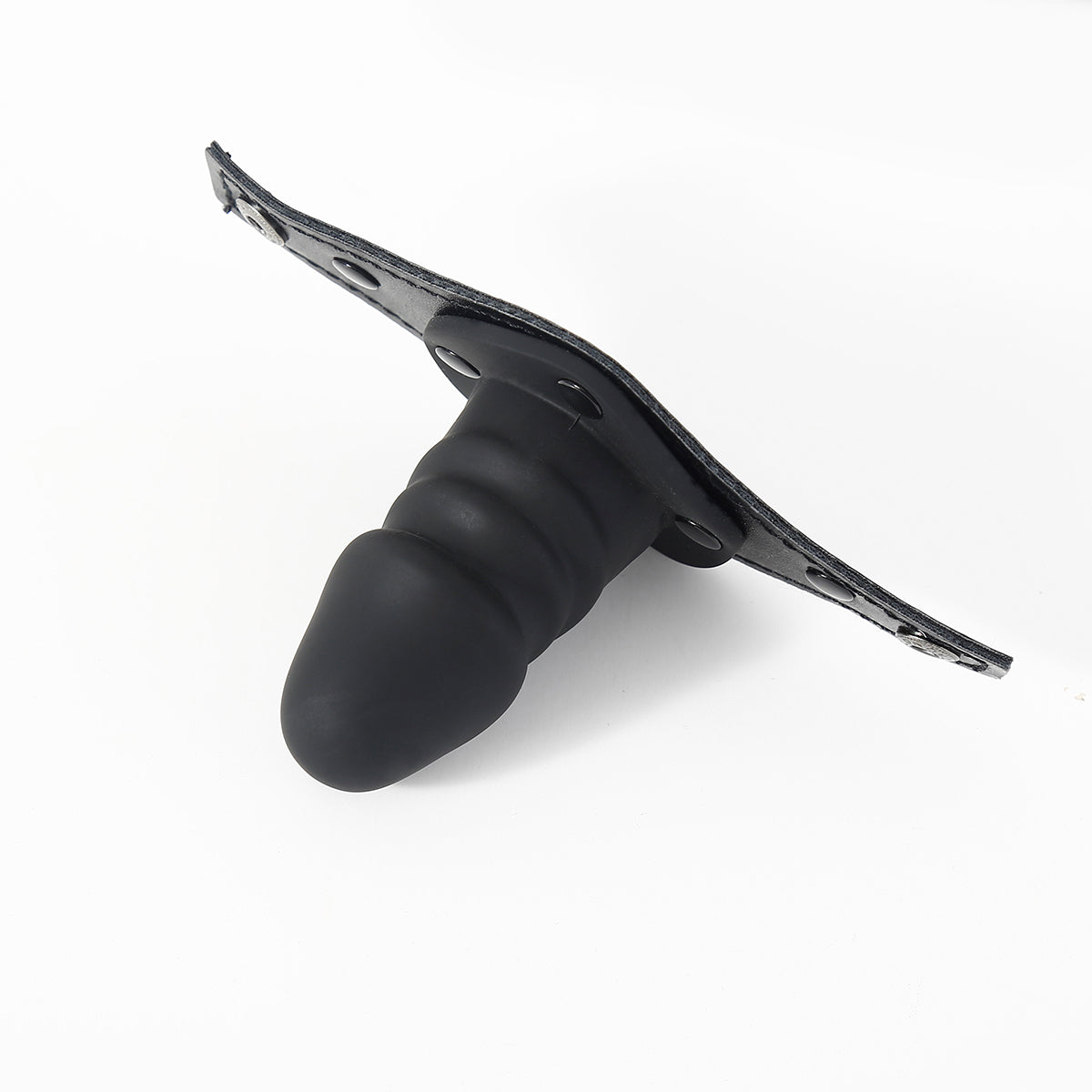 2.5 inch Black Leather BDSM Dildo Gag Mask