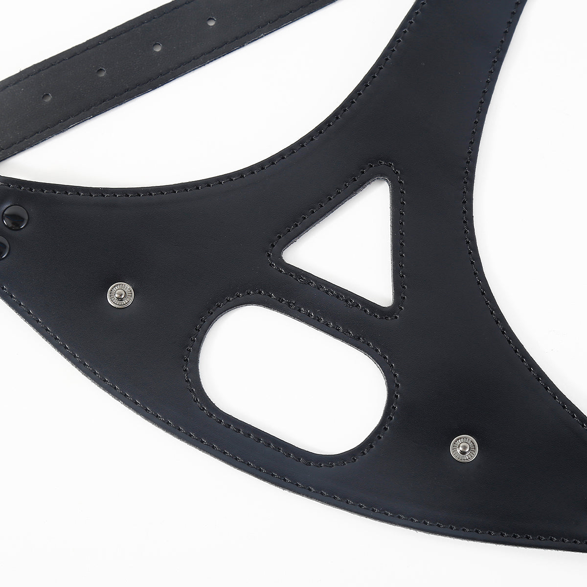 2.5 inch Black Leather BDSM Dildo Gag Mask
