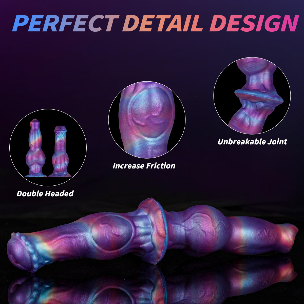 35 cm Kleurrijke Horse Knot Anal Doppeldildo