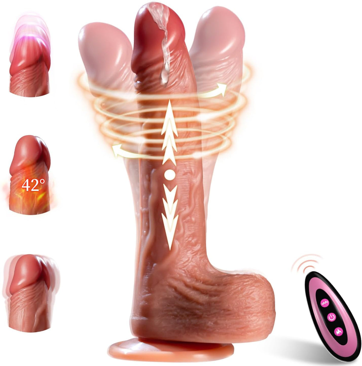 Realistische Stotende Dildo Met Verwarming En Remote