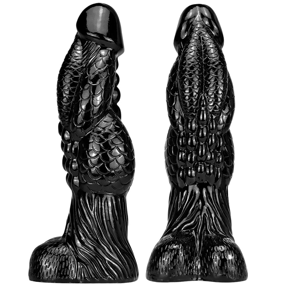 35.6cm Zwarte Monsterdildo Met Schubtextuur Fantasy
