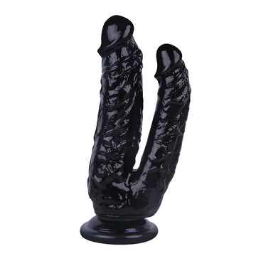 21cm Zwarte Grote Dubbele Penetratie Dildo