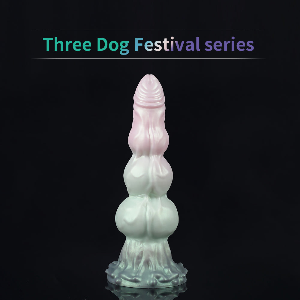 25 cm Drie knot Macarons Fantasy Dogdildo